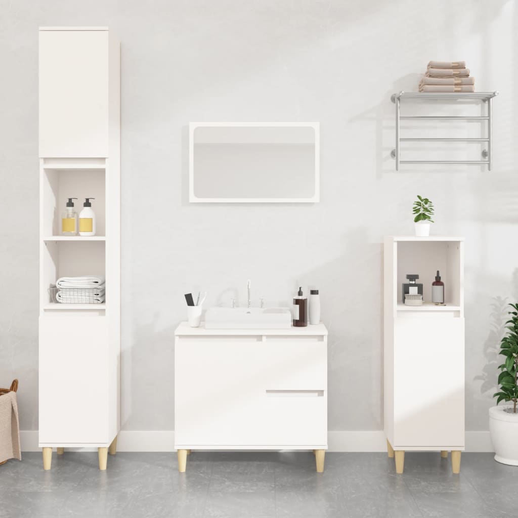 Mueble de baño 65x33x60cm madera blanca