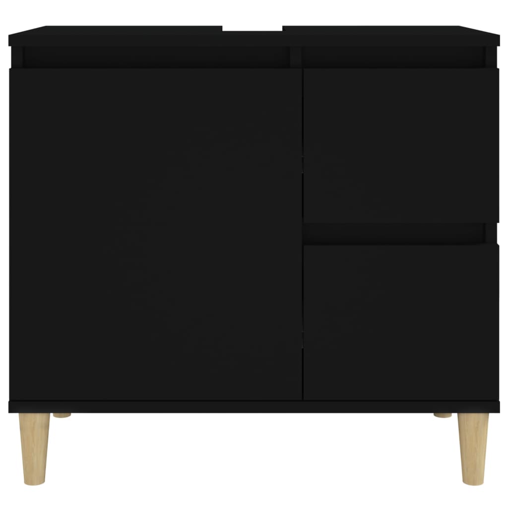 Bathroom cabinet 65x33x60cm black wood