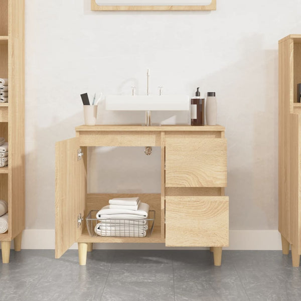 Mueble WC 65x33x60 cm fabricado en madera de roble sonoma