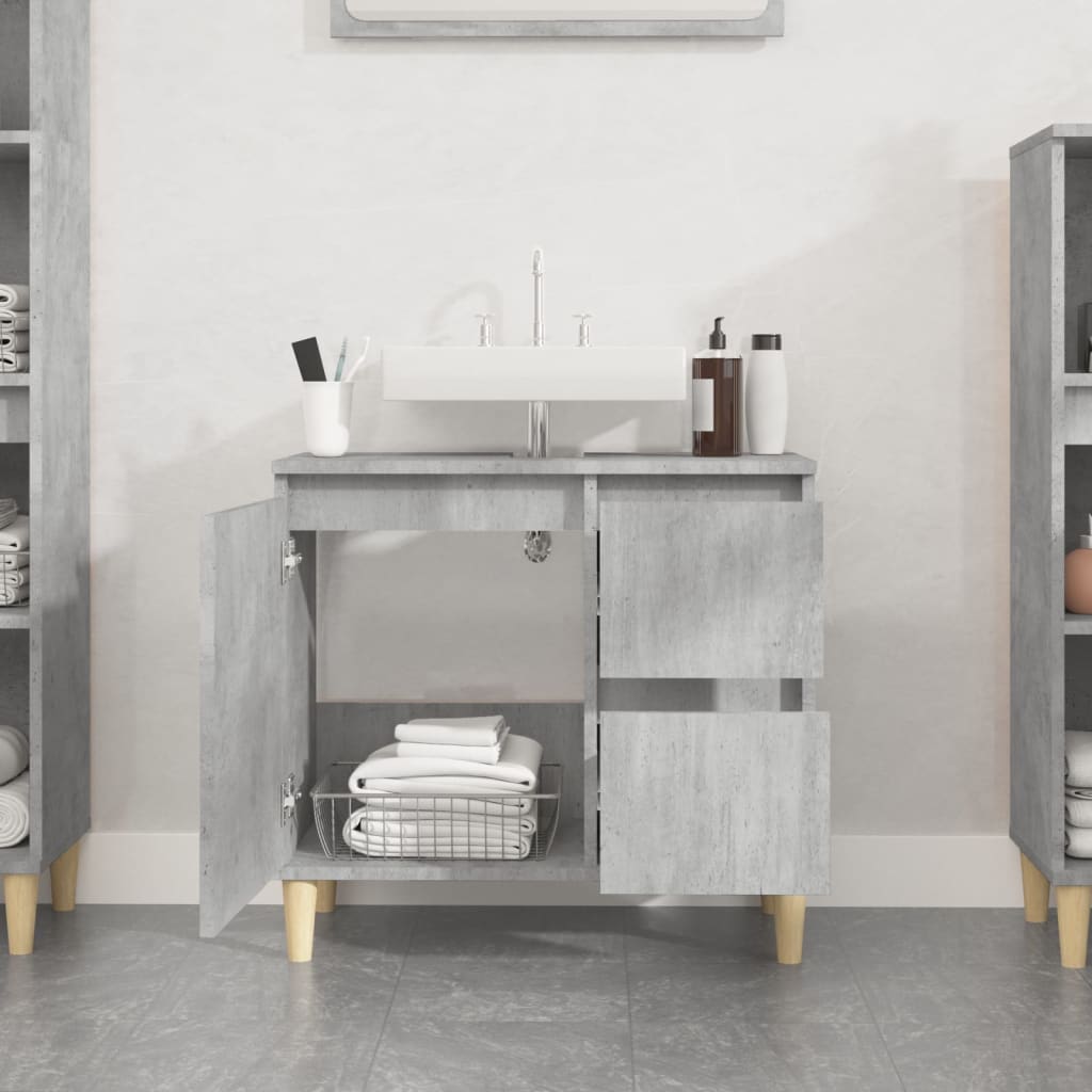 WC cabinet 65x33x60 cm cement gray wood-based