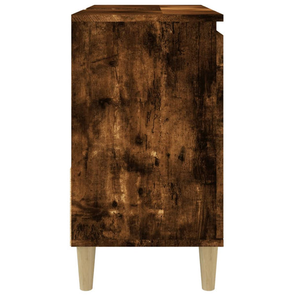 Mueble de baño 65x33x60 cm madera roble ahumado