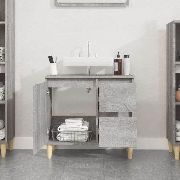 Mueble WC 65x33x60 cm fabricado en madera de sonoma gris