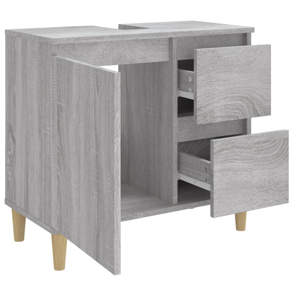 Mueble WC 65x33x60 cm fabricado en madera de sonoma gris