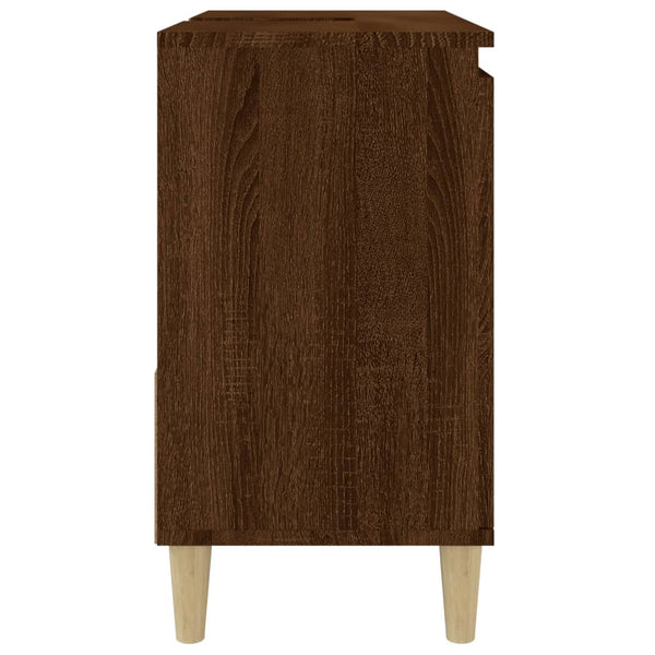 Bathroom cabinet 65x33x60 cm brown oak wood