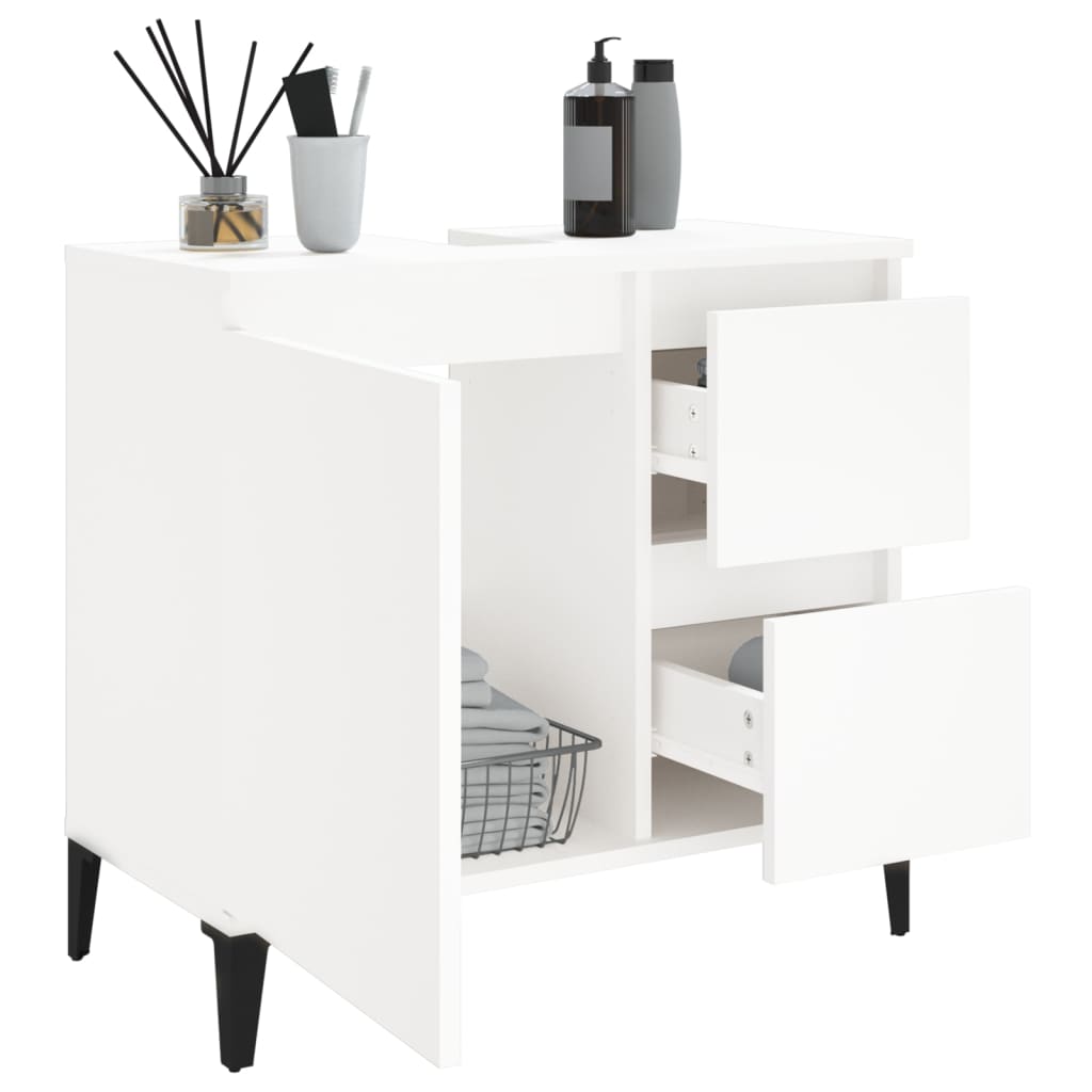 Bathroom cabinet 65x33x60cm white wood