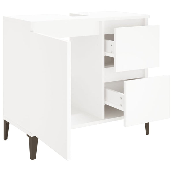 Bathroom cabinet 65x33x60cm white wood