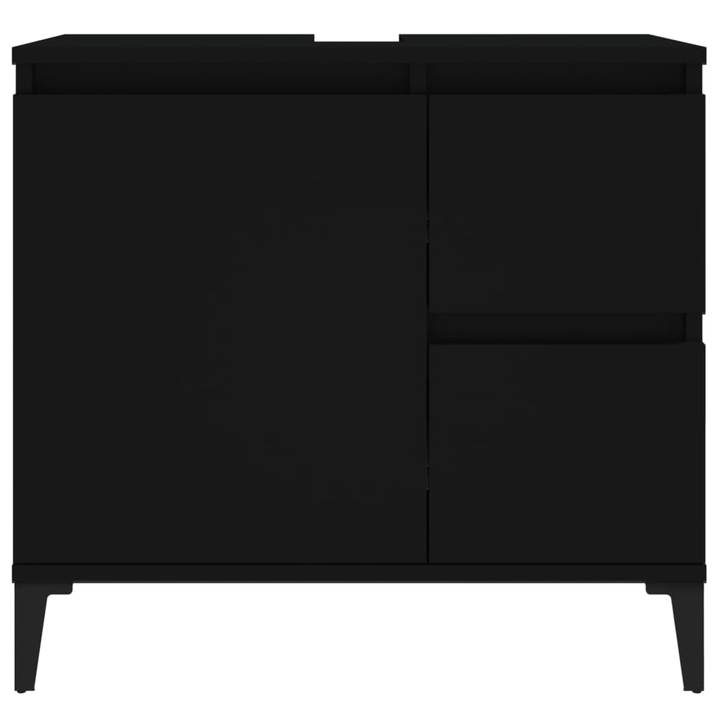 Mueble de baño 65x33x60cm madera negra