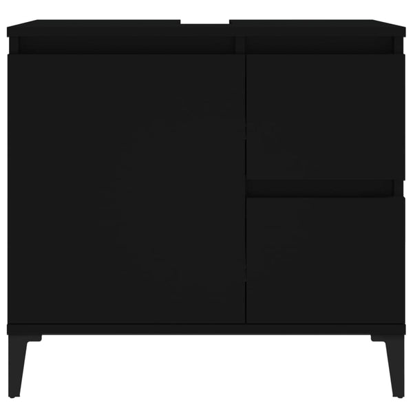 Bathroom cabinet 65x33x60cm black wood