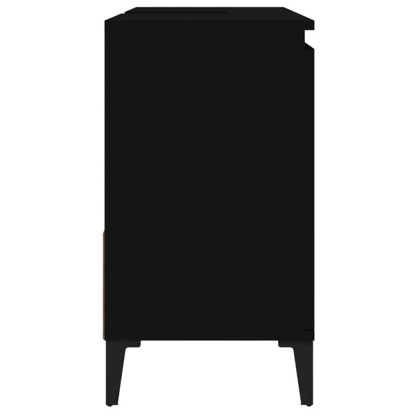 Armário de casa de banho 65x33x60cm derivados de madeira preto