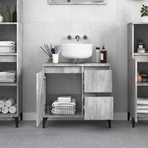 WC cabinet 65x33x60 cm cement gray wood-based