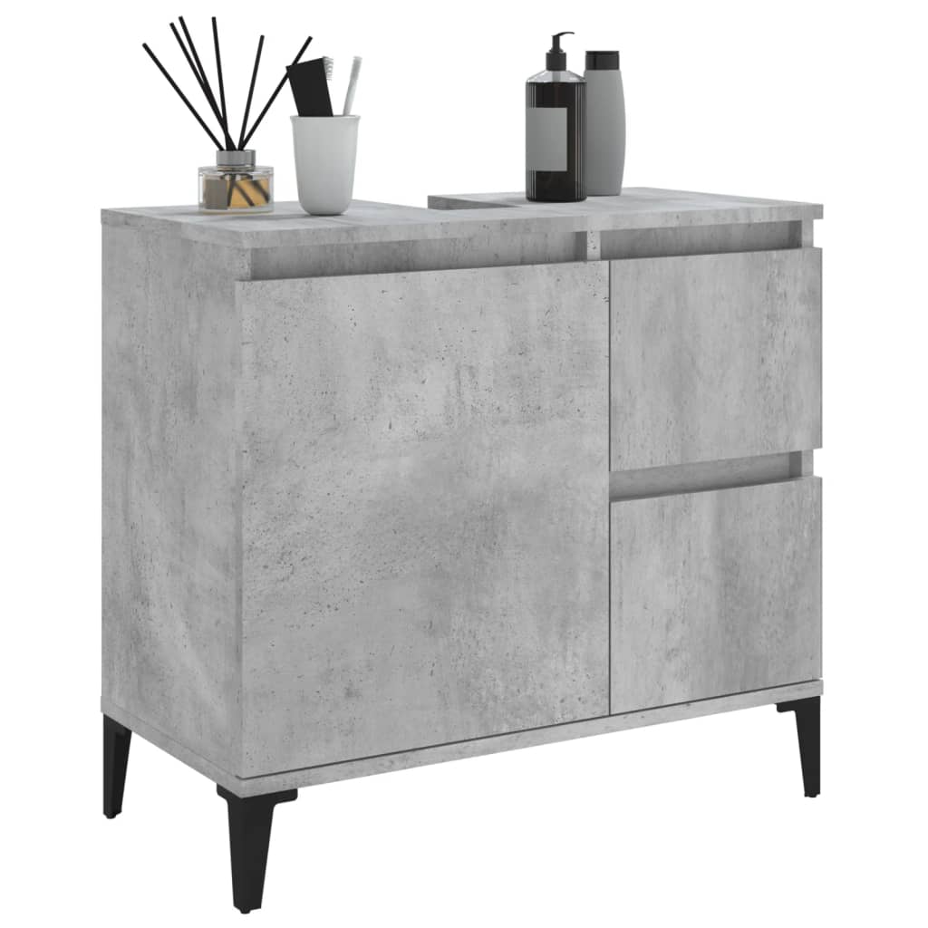 WC cabinet 65x33x60 cm cement gray wood-based