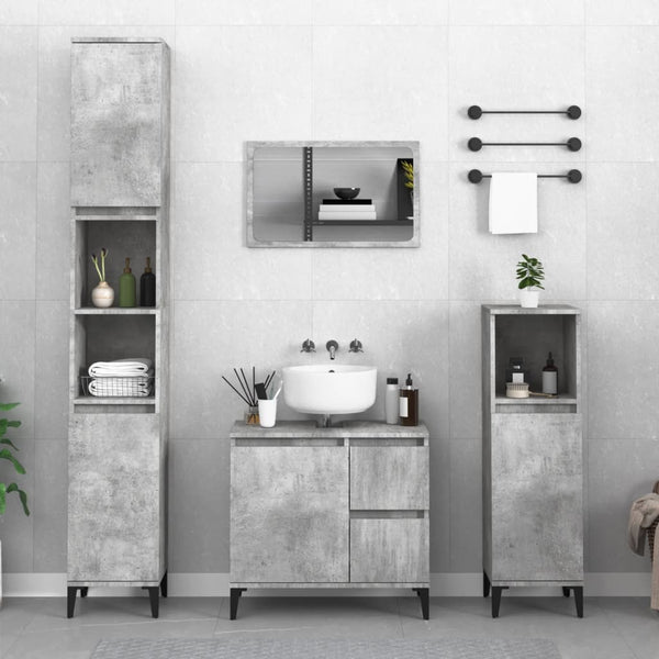 WC cabinet 65x33x60 cm cement gray wood-based