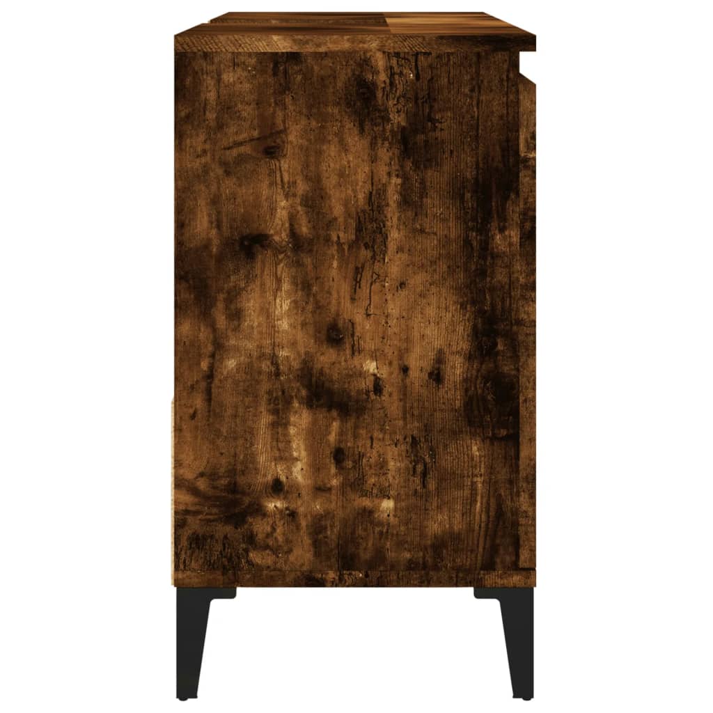 Bathroom cabinet 65x33x60 cm smoked oak wood