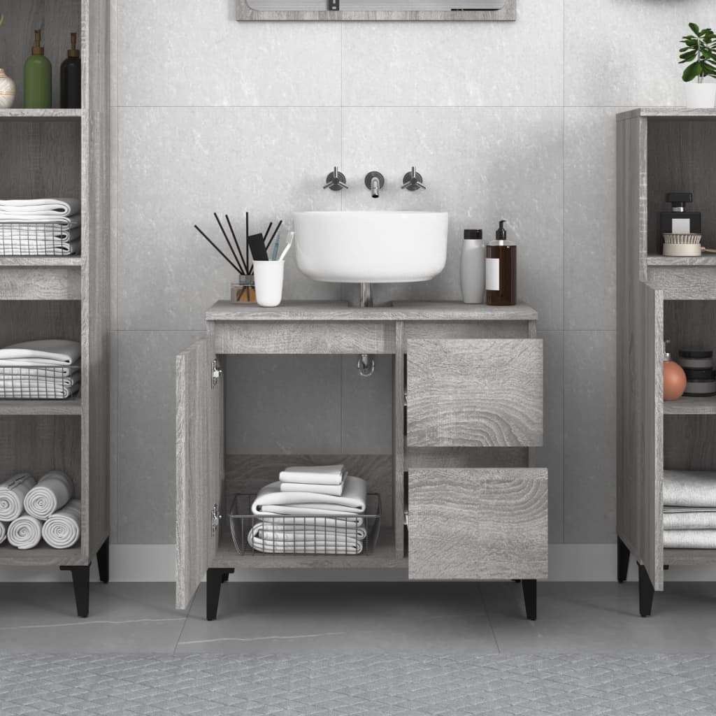 Mueble WC 65x33x60 cm fabricado en madera de sonoma gris