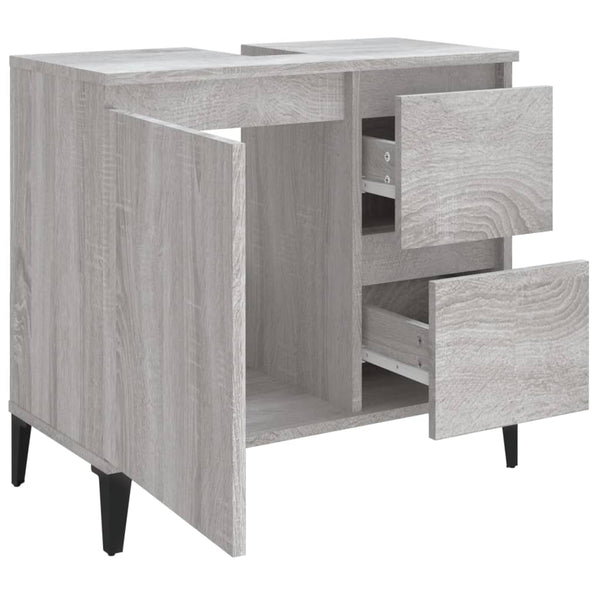 Mueble WC 65x33x60 cm fabricado en madera de sonoma gris