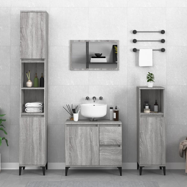 WC cabinet 65x33x60 cm made of gray sonoma wood