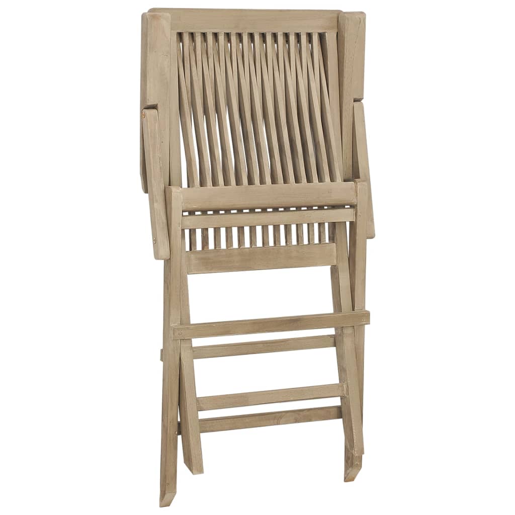 Cadeiras de jardim dobráveis 2 pcs 56x61x89cm teca maciça cinza