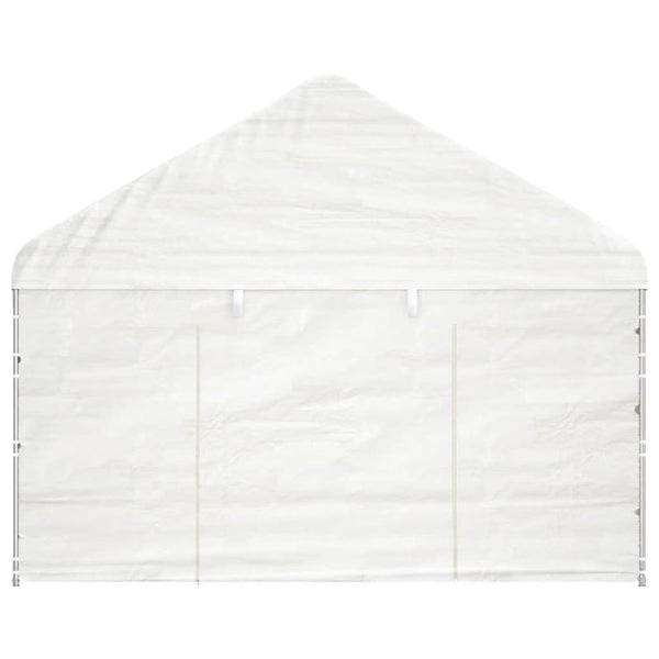 Gazebo com telhado 8,92x4,08x3,22 m polietileno branco