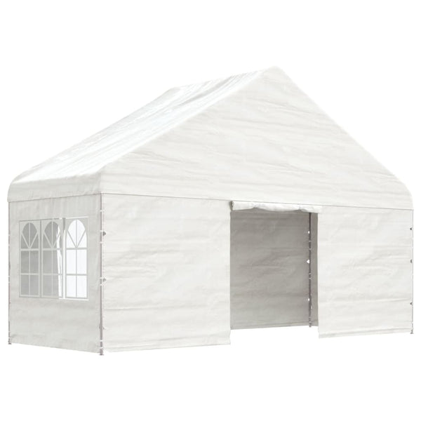 Gazebo com telhado 13,38x5,88x3,75 m polietileno branco