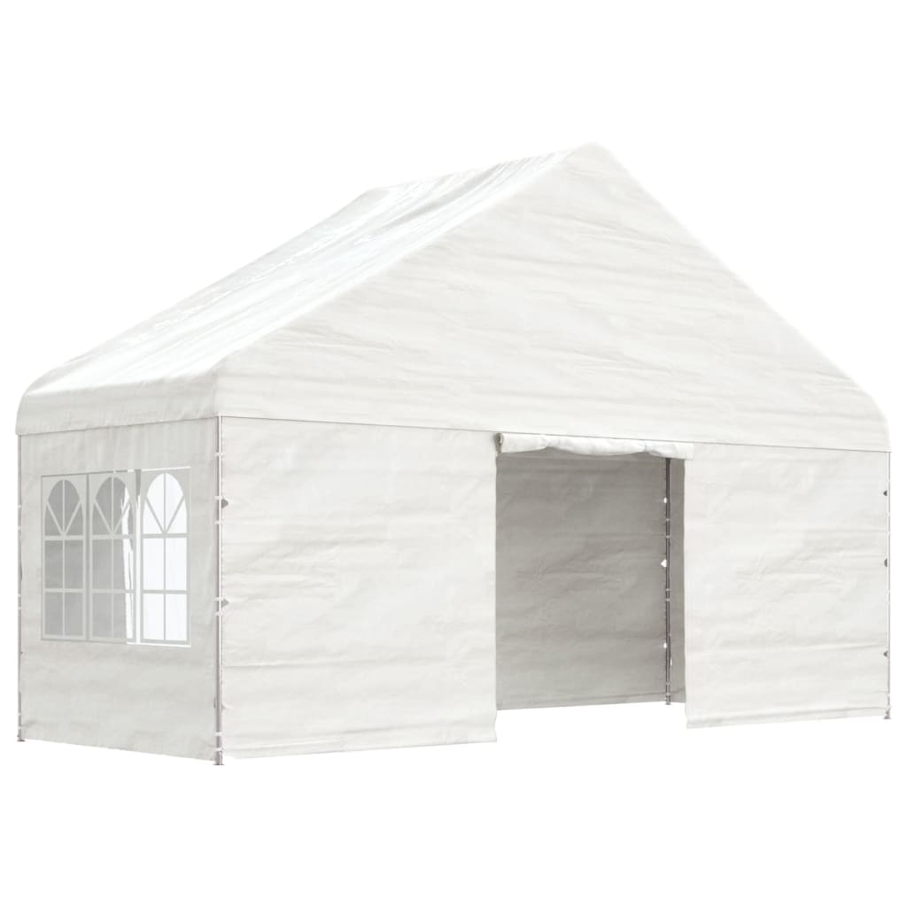 Gazebo com telhado 17,84x5,88x3,75 m polietileno branco