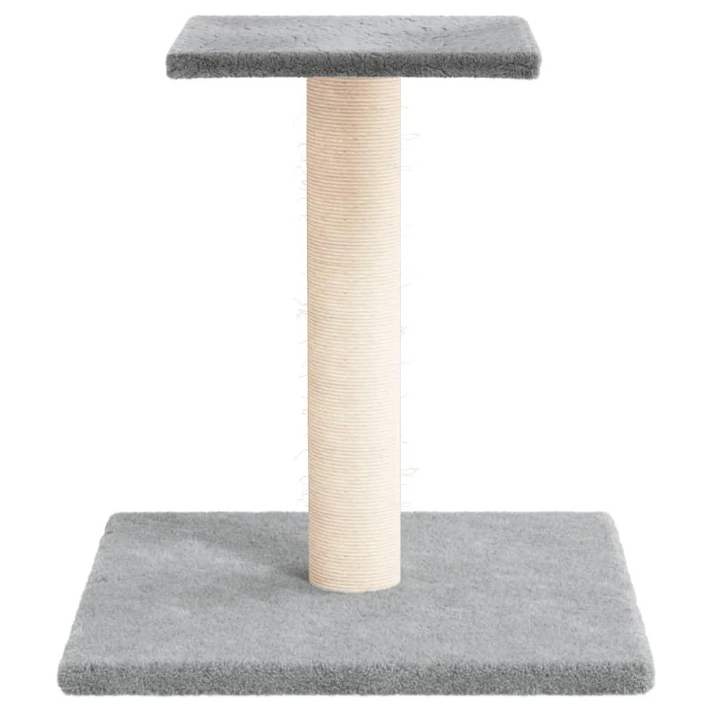 Poste arranhador para gatos com plataforma 38 cm cinzento-claro