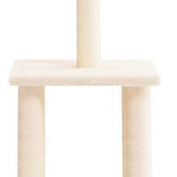 Árvore para gatos c/ postes arranhadores sisal 85,5 cm creme