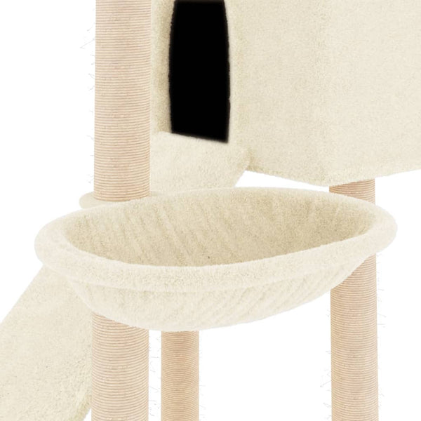 Árvore para gatos c/ postes arranhadores sisal 153 cm cor creme