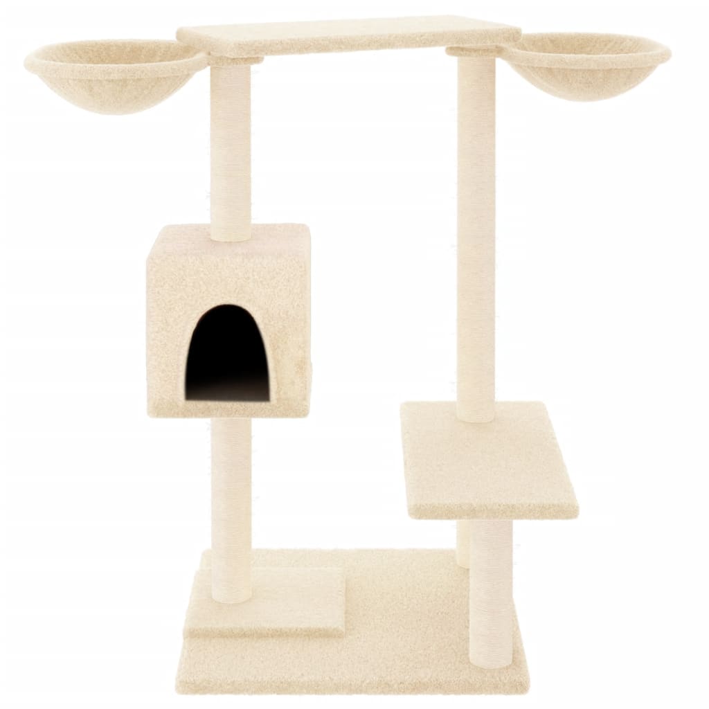 Árvore para gatos c/ postes arranhadores 82 cm cor creme