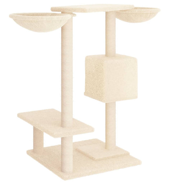 Árvore para gatos c/ postes arranhadores 82 cm cor creme