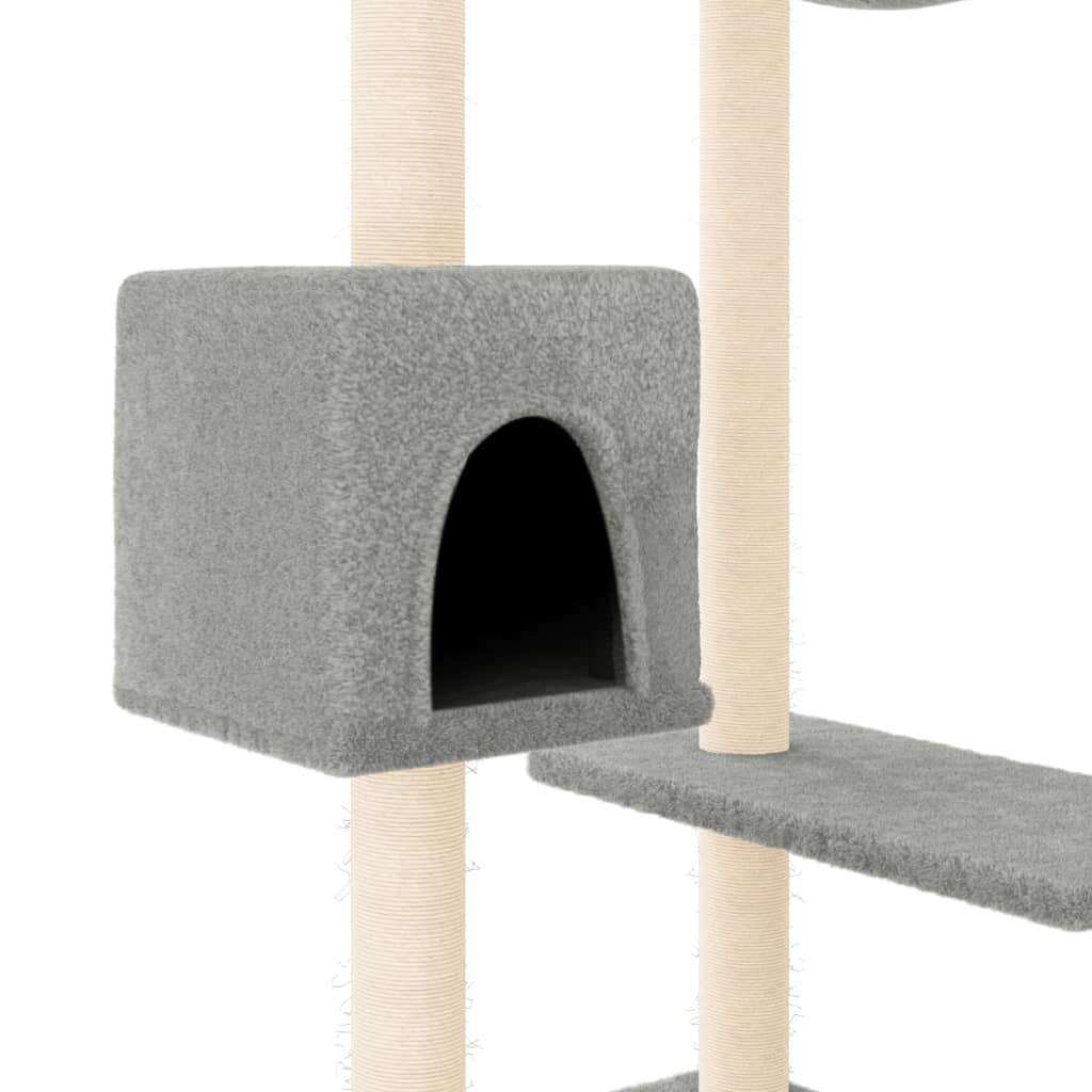Árvore p/ gatos c/ postes arranhadores 82 cm cinzento-claro