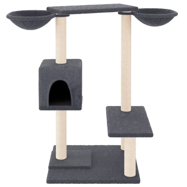 Árvore p/ gatos c/ postes arranhadores 82 cm cinzento-escuro