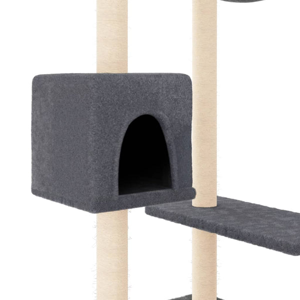 Árvore p/ gatos c/ postes arranhadores 82 cm cinzento-escuro