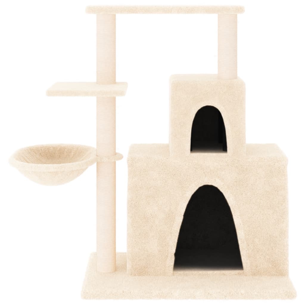 Árvore para gatos c/ postes arranhadores sisal 83 cm cor creme