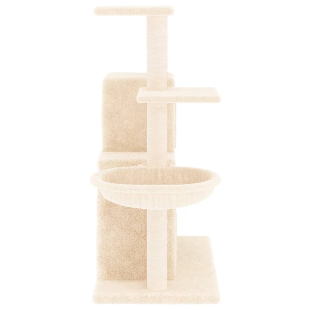 Árvore para gatos c/ postes arranhadores sisal 83 cm cor creme