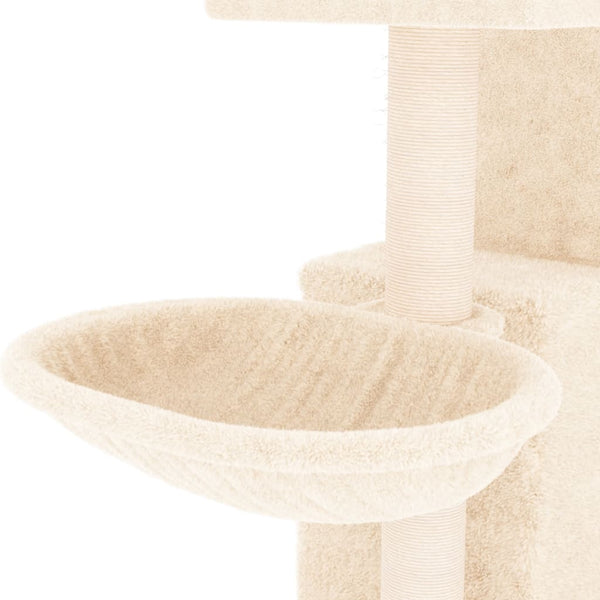 Árvore para gatos c/ postes arranhadores sisal 83 cm cor creme