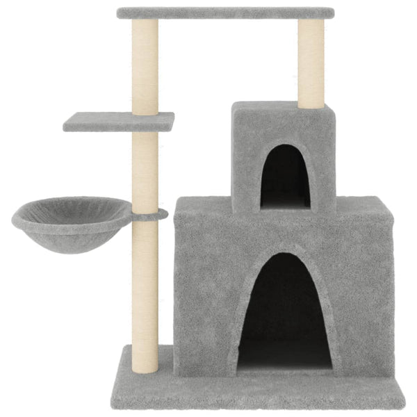 Árvore p/ gatos c/ postes arranhadores sisal 83 cm cinza-claro