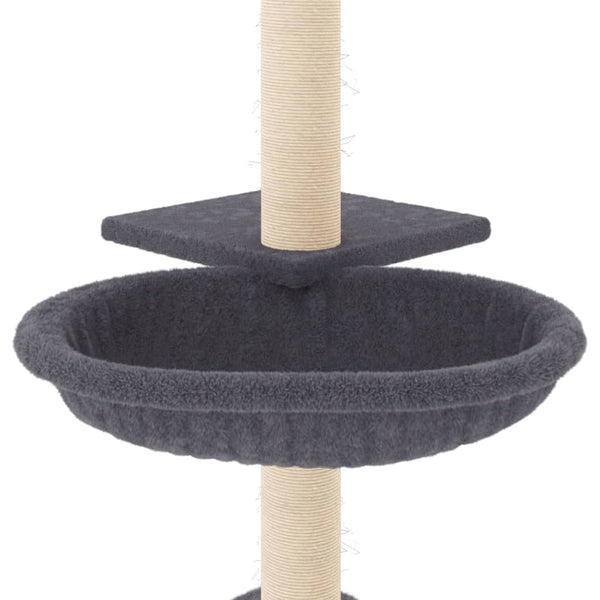 Árvore p/ gatos c/ postes arranhadores sisal 72 cm cinza-escuro