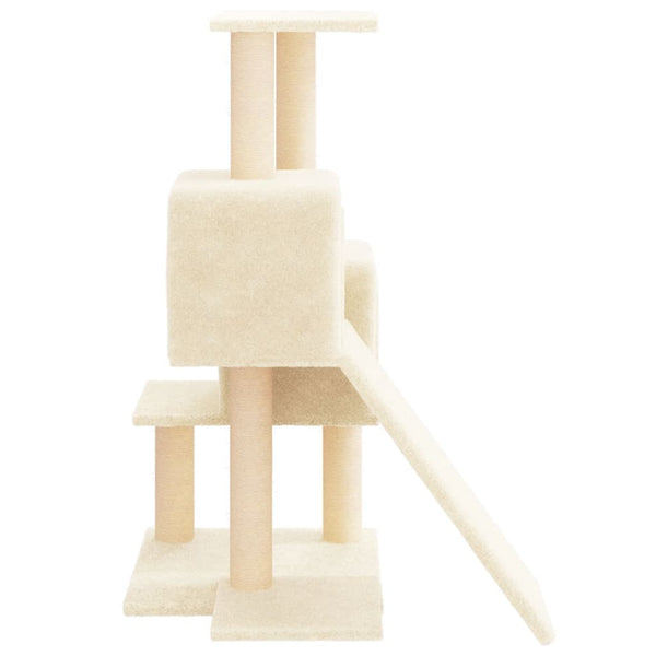 Árvore para gatos c/ postes arranhadores sisal 82 cm cor creme