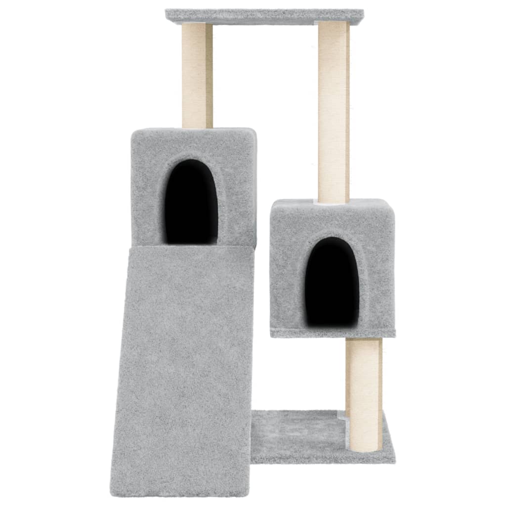 Árvore p/ gatos c/ postes arranhadores sisal 82 cm cinza-claro