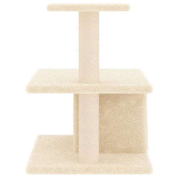 Árvore para gatos c/ postes arranhadores sisal 48 cm cor creme