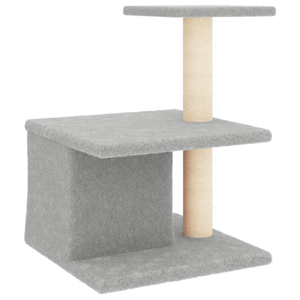 Árvore p/ gatos c/ postes arranhadores sisal 48 cm cinza-claro