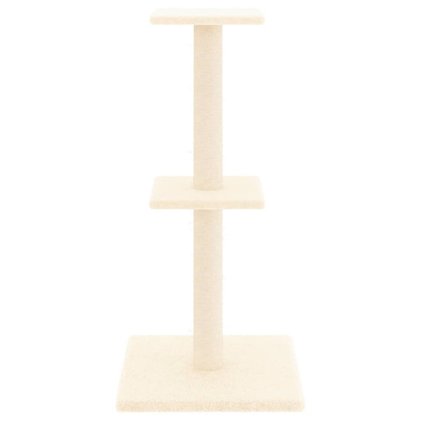 Árvore para gatos c/ postes arranhadores sisal 73 cm cor creme