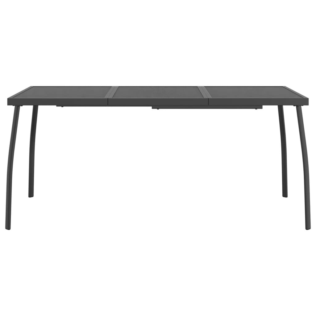 Mesa de jardim 165x80x72 cm malha de aço antracite