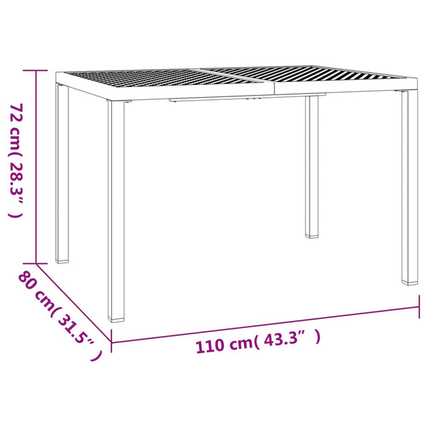 Mesa de jardim 110x80x72 cm aço antracite