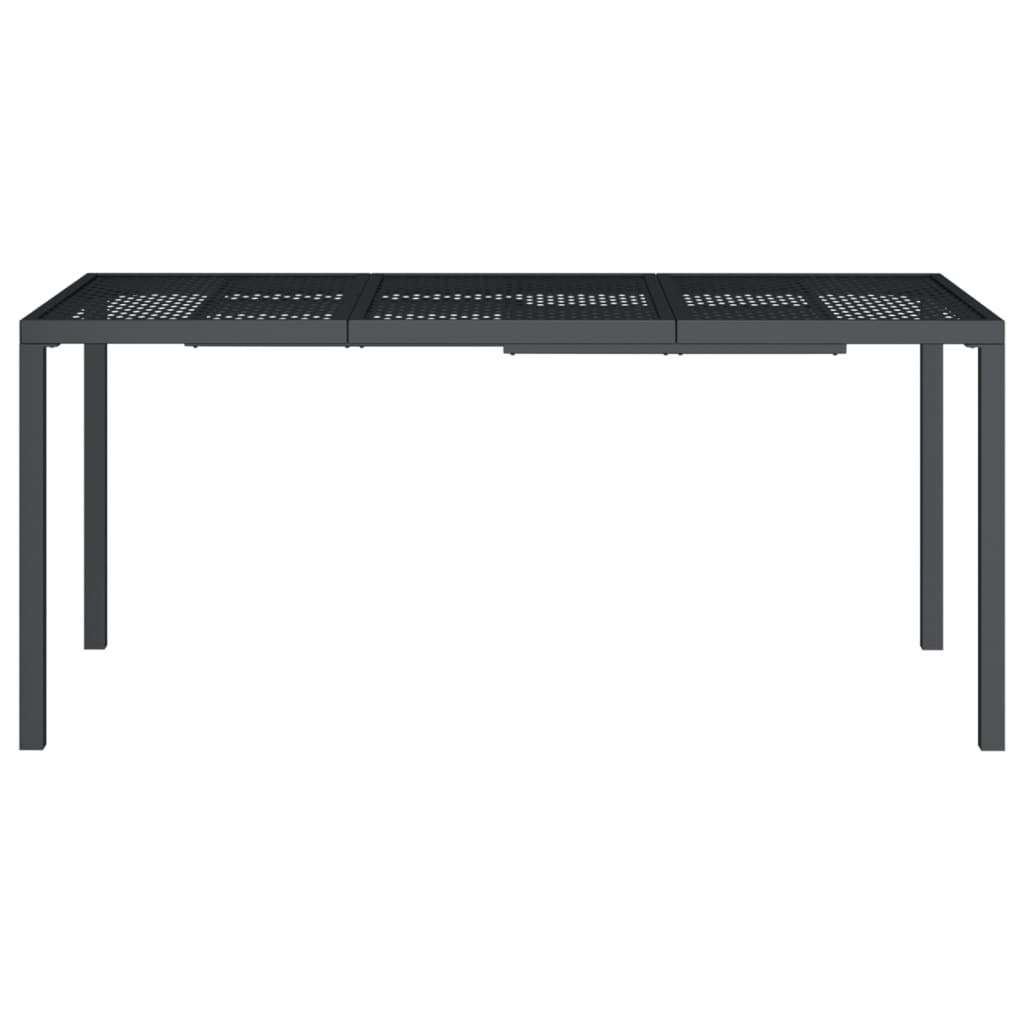 Mesa de jardim 165x80x72 cm aço antracite