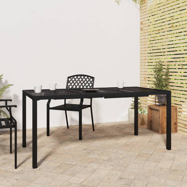 Mesa de jardim 165x80x72 cm aço antracite