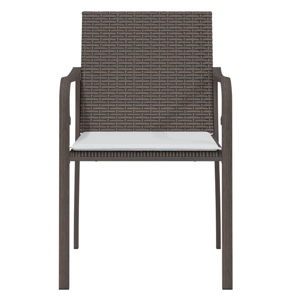 Cadeiras jardim c/ almofadões 2pcs 56x59x84 cm vime PE castanho