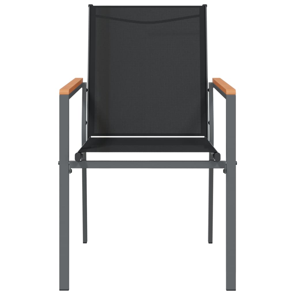 Cadeiras de jardim 2 pcs 55x61,5x90 cm textilene e aço preto