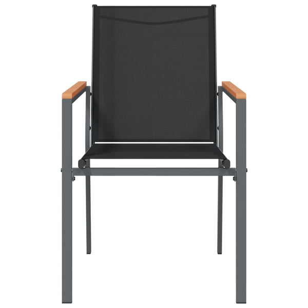 Cadeiras de jardim 2 pcs 55x61,5x90 cm textilene e aço preto