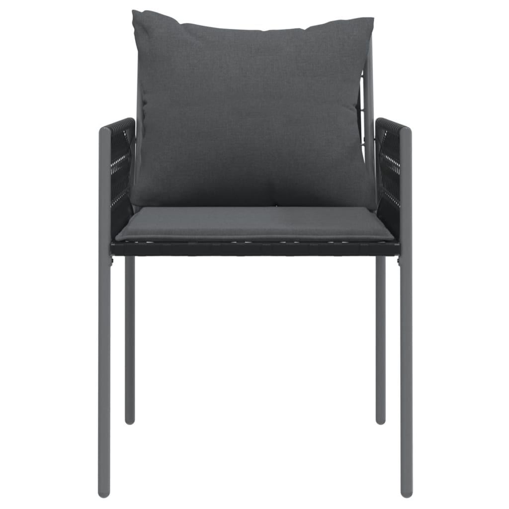 Cadeiras jardim c/ almofadões 2 pcs 54x61x83 cm vime PE preto